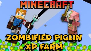 How to make a Zombified Piglin XP Farm  Minecraft Bedrock 116 🐷🐷🐷🐷🐷 [upl. by Saltsman178]