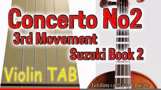 Concerto No2  3rd Movement  F Seitz  Suzuki Book 4  Violin  Play Along Tab Tutorial [upl. by Pessa924]