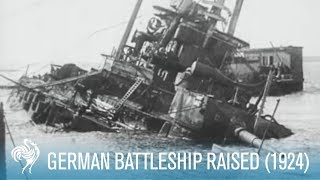 Sunken WWI German Battleship Raised SMS Hindenburg 1924  British Pathé [upl. by Congdon]