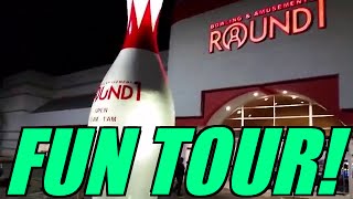 Tour Of Round 1 Bowling amp Arcade Awesome Place [upl. by Nolahs]