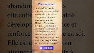 définition de la Persévérance definitions french motivation learnfrench [upl. by Fidela897]