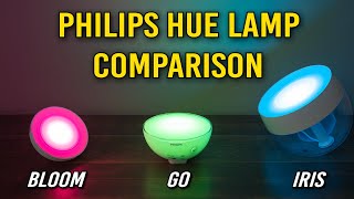 Philips Hue Bloom Iris and Go Smart Lamp Comparison Which Should You Buy [upl. by Hosea]