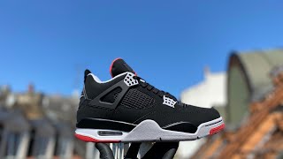 Air Jordan 4 Retro  Bred  Unboxing [upl. by Hadeehuat380]