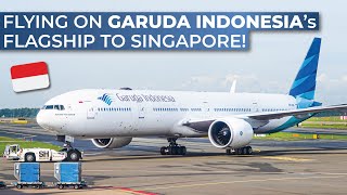 TRIPREPORT  Garuda Indonesia ECONOMY  Boeing 777300ER  Jakarta  Singapore [upl. by Dnalevelc]