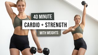 40 MIN SWEAT  STRENGTH Workout With Weights  Full body Toning amp Strengthening Home Workout [upl. by Martell]