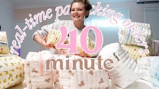 40 MINUTE REALTIME PACKING ORDERS ✿ Small Business Studio Vlog 03 [upl. by Ainoda955]