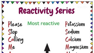 Trick to Memorize Metal Reactivity Series [upl. by Marillin465]