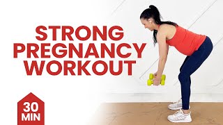 Prenatal Strength Workout  Day 5  30 Minute Full Body Pregnancy Workout [upl. by Farver]