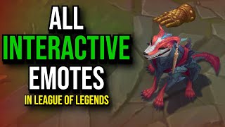 All INTERACTIVE Emotes in League of Legends [upl. by Hnahym]