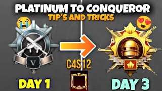 From Platinum To Conqueror 🔥 Tips And Tricks 100 Working  PUBGM [upl. by Spence]