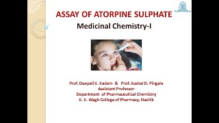 Assay of Atropine Sulphate [upl. by Nirej358]