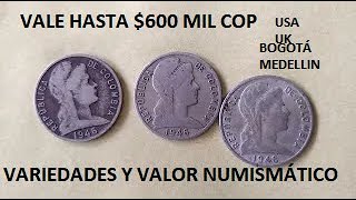 MONEDA V CENTAVOS 5 C💰 600 MIL COP PUEDE VALER ✨ ACUÑADA DURANTE 32 AÑOS 4 CECAS 5 CENTAVOS [upl. by Hanselka]