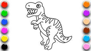 Comment dessiner une Dinosaure  vidéo éducative amp Planète coloriage [upl. by Faunie196]