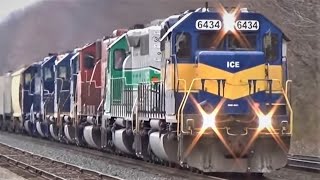 The Best Looking Train Ever 7 Colorful EMD Engines Pull Freight Train Let Me Know In The Comments [upl. by Lucic]