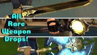 AQ3D Every RARE Weapon Drop AdventureQuest 3D [upl. by Refeinnej]