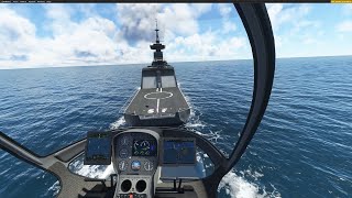 MSFS 2020 Practice heli landings on moving helipad with the Cabri G2 and moving aircraft carrier mod [upl. by Etnoved115]