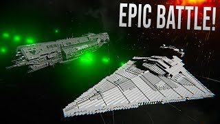 UNSC INFINITY vs IMPERIAL STAR DESTROYER  EPIC Battle  Space Engineers [upl. by Leland]