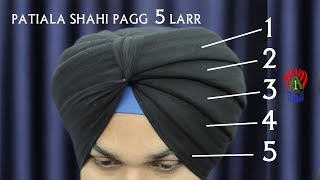 Cover Cut Hair Head  5 Larr Patiala Shahi Pagg  5 Layers Patiala Shahi Turban [upl. by Fredella]