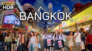 🇹🇭 4K HDR  Night Walk in Downtown Bangkok 2024  Asias most beautiful and modern city [upl. by Eerb]