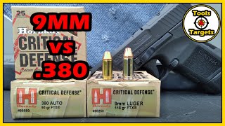 9MM vs 380 ACPHornady Critical Defense AMMO Test [upl. by Marja]