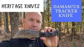 Damascus Tracker Knife from “Heritage Knives” [upl. by Nylikcaj]