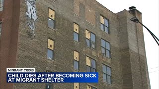 Chicago migrants say illness rampant at shelter where child died [upl. by Alauqahs583]