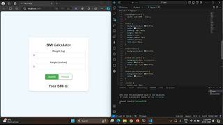 BMI Calculator using React JS [upl. by Adnih696]