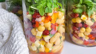 The BEST Mediterranean 3 Bean Salad Meal Prep [upl. by Sidwell229]