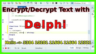 How to encrypt and decrypt text in Delphi [upl. by Milla]