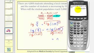 Solving Exponential Equations for Time using Common Logs [upl. by Yesdnil455]