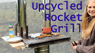 DIY Rocket Stove Grill Griddle from Old Radiator [upl. by Docila96]