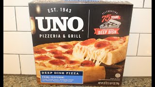 UNO Pizzeria amp Grill Deep Dish Pizza Prima Pepperoni Review [upl. by Cirdnek]