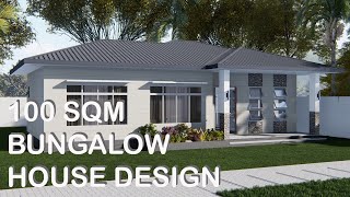 100 SQM BUNGALOW HOUSE DESIGN  Konsepto Designs [upl. by Nivrem350]