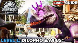 Funko Fusion  Dilopho Saw Us 100 Guide Jurassic World  All Collectibles [upl. by Terriss166]