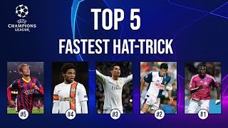 TOP 5 FASTEST HatTrick in Champion League History [upl. by Esdnil552]