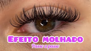 EXTENSÃƒO DE CÃLIOS EFEITO MOLHADO  PASSO A PASSO PARA INICIANTES  EYELASH EXTENSION PESTAÃ‘AS [upl. by Norb]