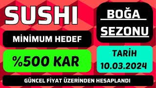 SUSHI COİN BOĞA SEZONU EN GARANTİ KAR HEDEFİ NERESİ OLABİLİR bitcoin boğasezonu sushi sushicoin [upl. by Konrad]