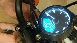 How to install the popular digital motorcycle speedometer on amazon Universal Tach Install [upl. by Dorice]