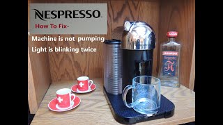 Nespresso Vertuo HOW TO FIX machine not pumping English [upl. by Aihsemat327]