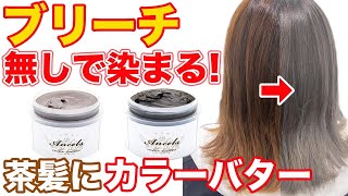 【ブリーチなし】カラーバターで茶髪からアッシュへ！ [upl. by Alvie]