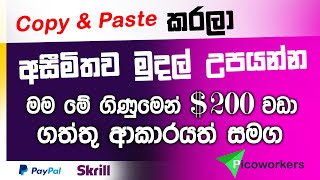 How to Work on Picoworkers with Earn Online Money  Sinhala Copy amp Paste Online Jobs [upl. by Kcirdor]