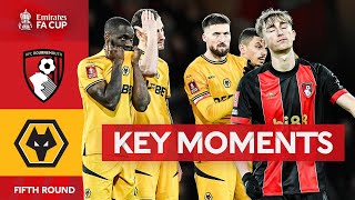 Bournemouth v Wolverhampton Wanderers  Key Moments  Fifth Round  Emirates FA Cup 202425 [upl. by Intyrb]