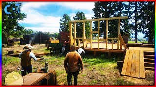 Red Dead Redemption 2  Father Teaches Sons To Build House [upl. by Terrab]