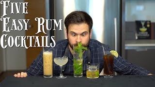 The 5 Easiest RUM Cocktails to Make at Home [upl. by Veta]