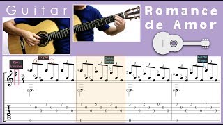 Romance de Amor  Spanish Guitar Notation  TAB [upl. by Annoyek]