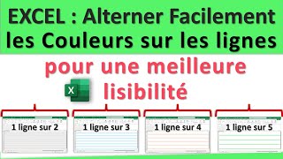 Excel  Alterner facilement les couleurs sur les lignes pour une meilleure lisibilité 👍 [upl. by Leelah205]