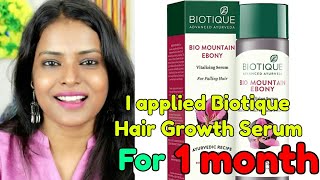 OMG I Used Biotique Bio Mountain Ebony Vitalizing Serum For A Month  Shinny Roops [upl. by Ursas]