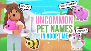 50 Uncommon Pet Names In Adopt Me  SunsetSafari [upl. by Yrelle]