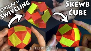 Origami Swiveling Skewb Cube [upl. by Stanislaus48]