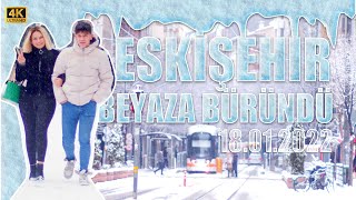 Eskişehir Kar Yağışı  18012022  Eskişehir Beyaza Büründü [upl. by Wilfred]